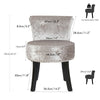 UK Velvet Vanity Stool Backrest Stool Dressing Table Chair Makeup Dorm Apartment