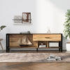 Industrial Wood TV Cabinet TV Stand Entertainment Unit Large Tabletop Storage ZE