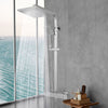Bathroom Thermostatic Exposed Shower Mixer Twin head Large Square Bar Set Chrome