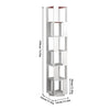 190cm Rotating Bookcase, Freestanding Bookshelf for Living Room, Corner Bookcase