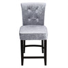 New Vintage Crushed Velvet Bar Stool Kitchen Ring Knocker Back Rivet Chair Seat