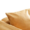 Faux Leather Sofa Armchair Couch Living Room Metal Leg 1/2 Seaters Yellow Brown