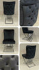 SALE Contemporary Black Velvet Dining Chair Brushed Button Back Chrome Legs