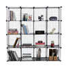 16 Cubes Storage Rack Wire Mesh Interlocking Display Shelves Stackable Cabinet