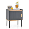 Bedside Table Wooden Nightstand Modern End Table Storage Cabinet W/ Door Cabinet