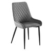 2x Ergonomic Grey Velvet Soft Padded Dining Chairs Set Metal legs Home Chair