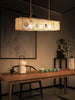 Wicker Rattan Lamp Dimmable LED Ceiling Light Adjustable Chain Cord Chandelier
