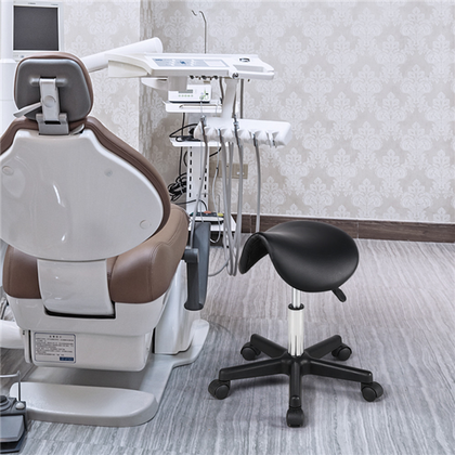 Leather Swivel Hydraulic Saddle Stool Adjustable Lift Bar for Spa Salon 2 Color