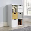 Chunky Storage Cube 6 Shelf Bookcase Wooden Display Unit Organiser White