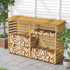 Outdoor Wood-Frame Log Store Stack Holder Wood Firewood Rack Garden Storage Shed