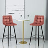 Set of 2 Dining Chairs Bar Stools Velvet Upholstered Metal Legs Barstool Chair