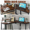 L-Shaped Corner Computer Desk PC Table Home Office Study Workstation Brown NS