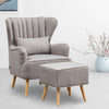 Wing Back Chesterfield Accent Tub Chair Sofa Lounge Footstool Padded Seat Pillow