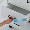 Rolling Office Filing Cabinet File Storage Sideboard Shelf Drawers Lock White