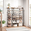 7 Tier Shoe Rack Vertical Tall Storage Shelf Unit Cabinet Organizer Rustic Brown