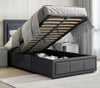 OTTOMAN STORAGE GAS LIFT UP 3FT SINGLE SMALL DOUBLE 4FT6 KING SIZE FABRIC BED