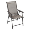 2/4/6 Seater Outdoor Garden Patio Brown Furniture Set Glass Table+Folding Chairs