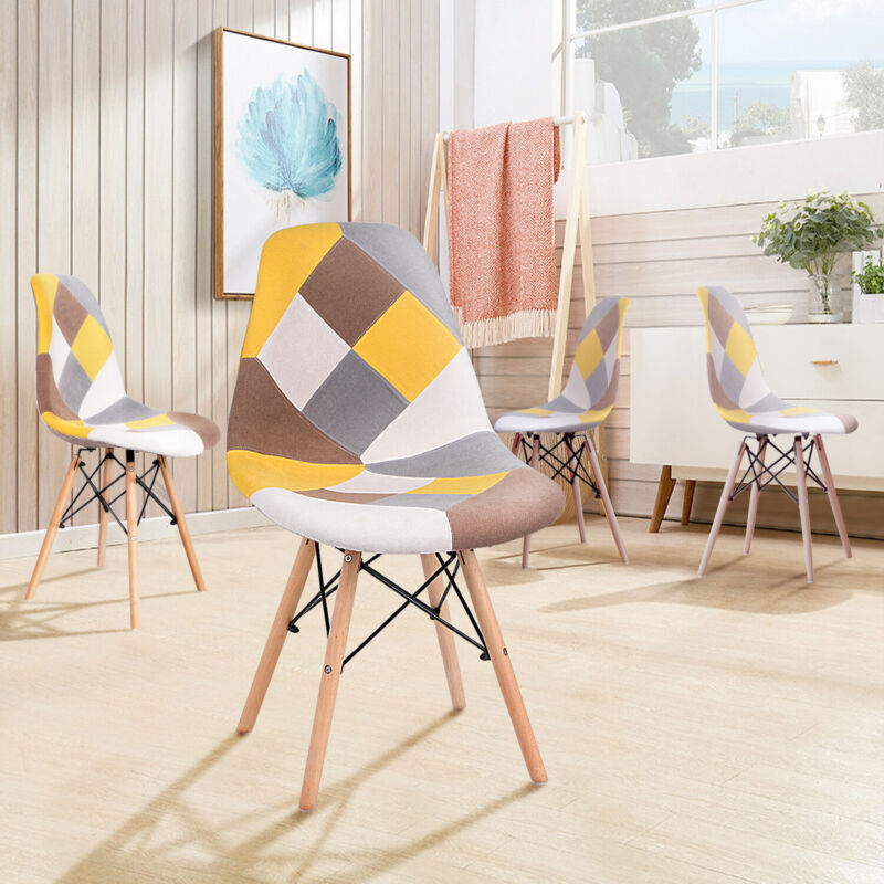 75cm White Small Square Dining Table and 4 Chairs Set Kitchen Dinner Cafe Decor