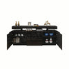 Modern TV Stand High Gloss Unit Cabinet With RGB LED Light 2 Doors & 3 Drawers