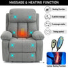 Recliner Armchair 8 Point Electric Heated Massage Sofa Arm Chair Lounge Home