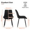 Set of 2 Dining Chairs Velvet Padded Seat Metal Leg Kitchen Chairs Multicolor