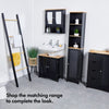 Tall Bathroom Cabinet | Black Wooden Tallboy Storage Cupboard w/ Shelves