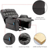 Electric Power Lift Riser Recliner Chair Fabric Massage Heat Chair Armchair QO