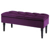 Footstool Pouffe Velvet Upholstered Ottoman Seat Bench Storage Box Long Chair UK