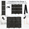 6 Panel Folding Room Divider Freestanding Screen Privacy Wall Divider W/Shelves
