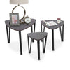 Scandinavian Nest of 3 Tables Tea Coffee Lamp Table Side End Table Metal Legs