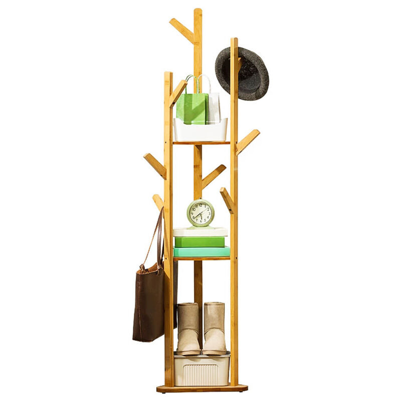 Garment Clothes Coat Rack Stand Wooden Tree Hanger Bag Hat Hook Holder –  Quildinc