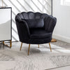 Velvet Upholstered Armchair Living Room Sofa Chair Nordic Metal Legs w/ Cushion