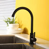 Modern Kitchen Sink Mono Mixer Tap Black Single Lever Swivel Spout Water UK