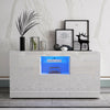 TV Unit Cabinet Stand Sideboard Cupboard Matt Body High Gloss Doors LED Light