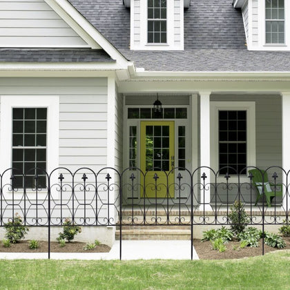 5 Panels Decorative Garden Fence Folding Wire Patio Fences Interlockable