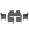 7pc Rattan Garden Furniture Set Wicker Patio Conservatory Dining Table and Chair