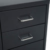 3 Drawers Metal Home Office Filing Cupboard Unit on Castors Cabinet White/Black