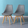 Pair of Dining Chair Upholstered Soft Faux Leather Chair Dining Room Grey New
