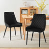 2x Black Velvet Cushion Seat Back Dining Chairs Set Metal legs Reception Chair