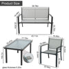4 Pcs Garden Furniture Set Table &Chairs Patio Balcony Outdoor Indoor Glass Mesh