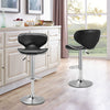 2 Pieces Upholstered Swivel Stool Adjustable Height Chair Office Desk Bar Stool