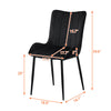 Set of 2 Dining Chairs Velvet Padded Seat Metal Legs High Back Chairs Kitchen UK