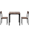 3PCS Wooden Dining Table & Chair Set Kitchen Home Furniture Set Industrial Style