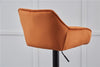 2/4X Luxury Bar Stools Velvet Padded＆Armrest Swivel Bar Chairs Breakfast Kitchen