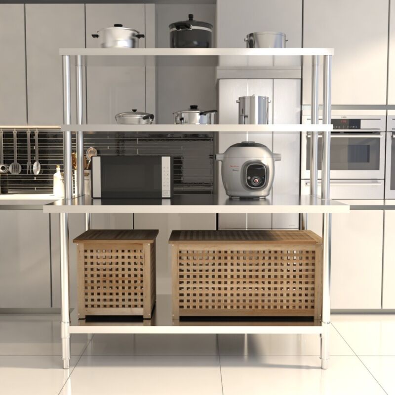 Over Shelf Commercial Kitchen Stainless Steel Single/Double Tiers Overshelf For P ...