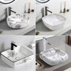 MULTI SHAPE BATHROOM CLOAKROOM COUNTERTOP CERAMIC BASIN SINK & POP UP WASTE SETS