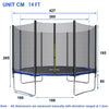 6FT 8FT 10FT 12FT 14FT Outdoor Garden Trampoline W/ Safety Net Enclosure Ladder