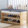 Oak Effect Shoe Bench Cabinet Shelves Storage Hallway Rack Cushion Seat Stand UK