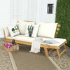 Outdoor Daybed Patio Convertible Couch Sofa Bed Wood Folding Chaise Lounge Bench