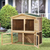 2 Floors Wood Chicken Coop Large Bunny Rabbit Cage Indoor Outdoor Pet House Ramp